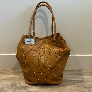 Isabella Fiore Sophia Tote Cognac Tan Snap Closure